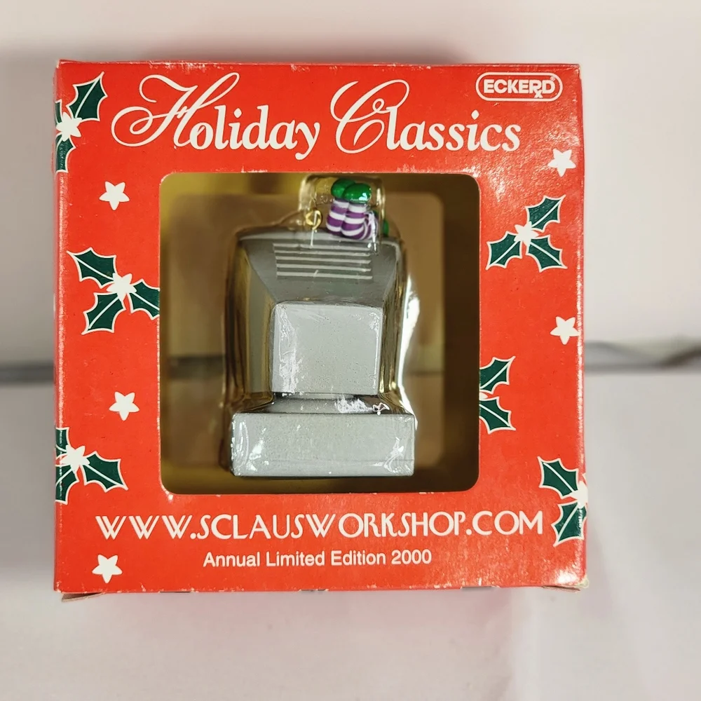 Vintage Y2K 2000 Eckerd Elf on A Computer Christmas Ornament Limited EDITION